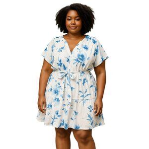 Ralph Lauren Floral Belted Cotton Voile Dress.  NEW Size:16